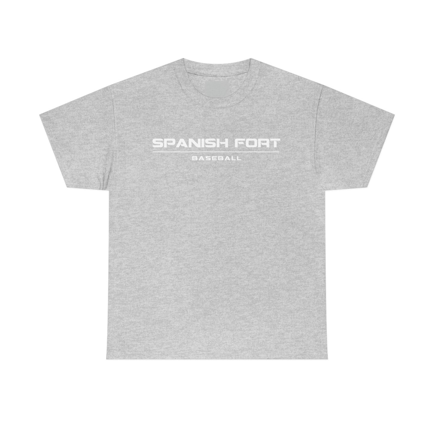 Mens Spanish Fort Baseball Tshirt White Text