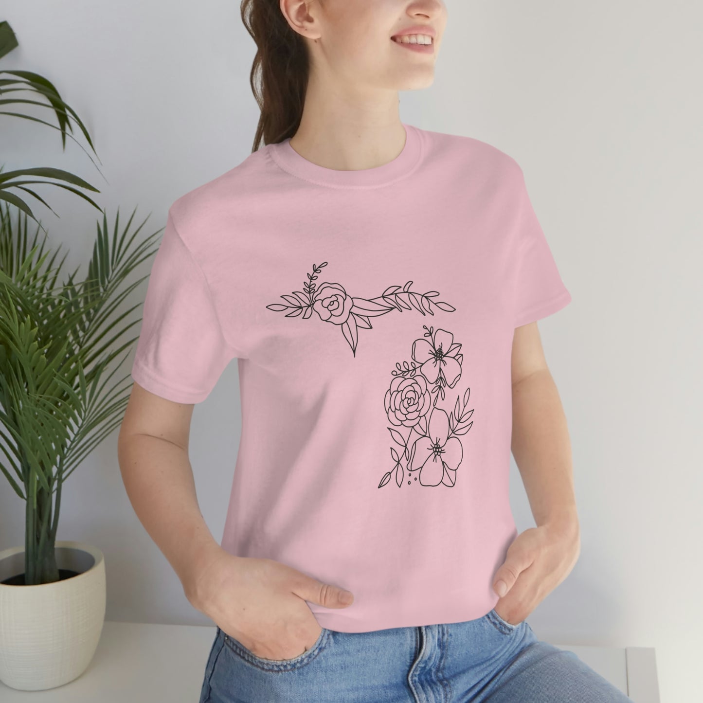 Flower Michigan Womens Tshirt