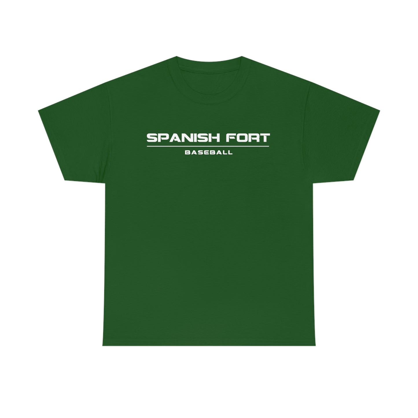 Mens Spanish Fort Baseball Tshirt White Text