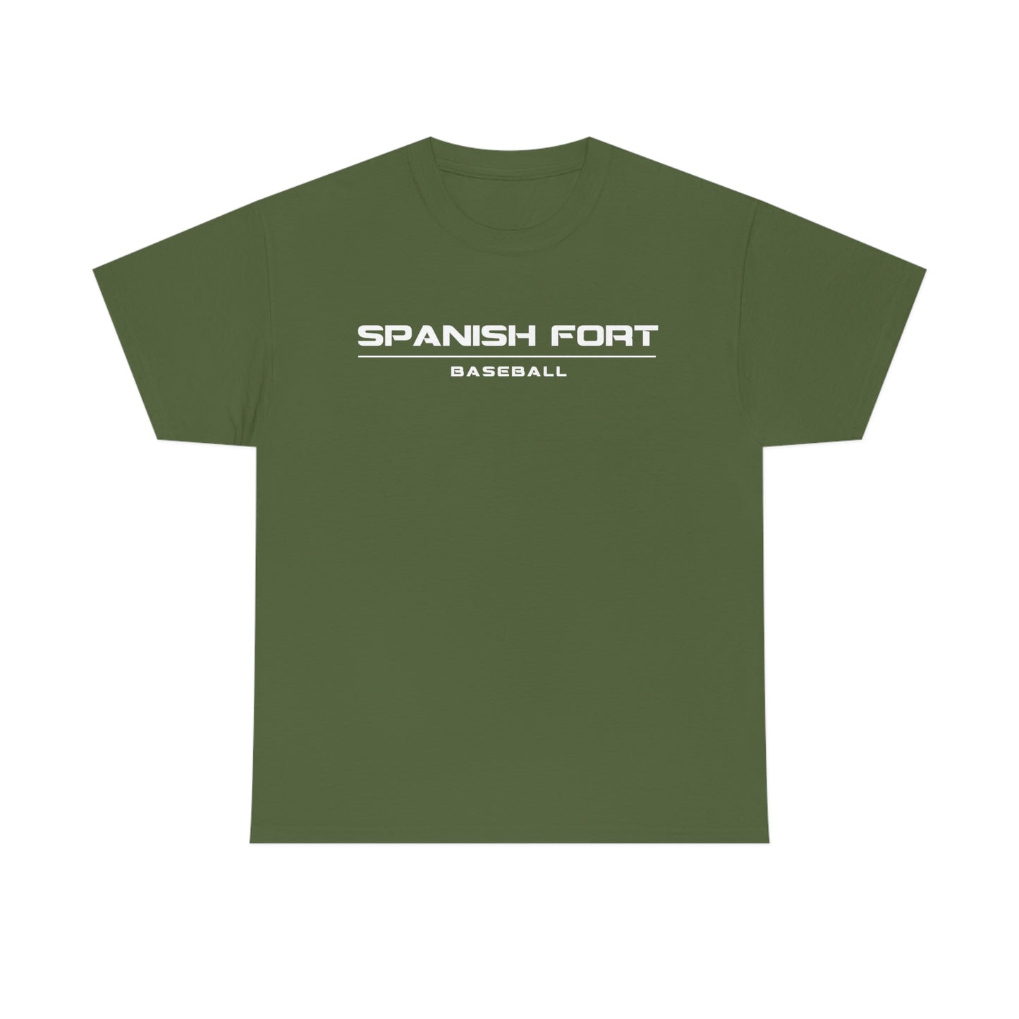 Mens Spanish Fort Baseball Tshirt White Text