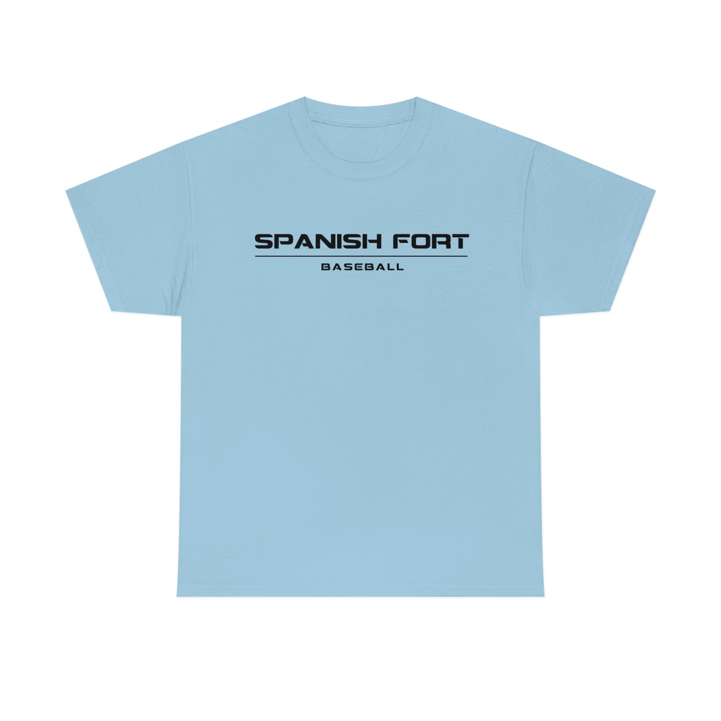 Mens Spanish Fort Baseball Tshirt Black Text