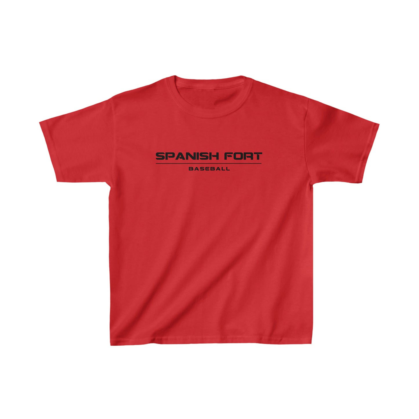 Boys Spanish Fort Baseball Tshirt Black Text