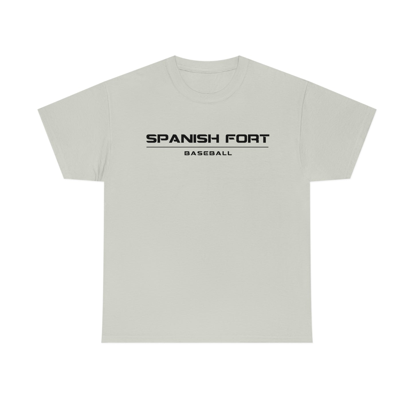 Mens Spanish Fort Baseball Tshirt Black Text