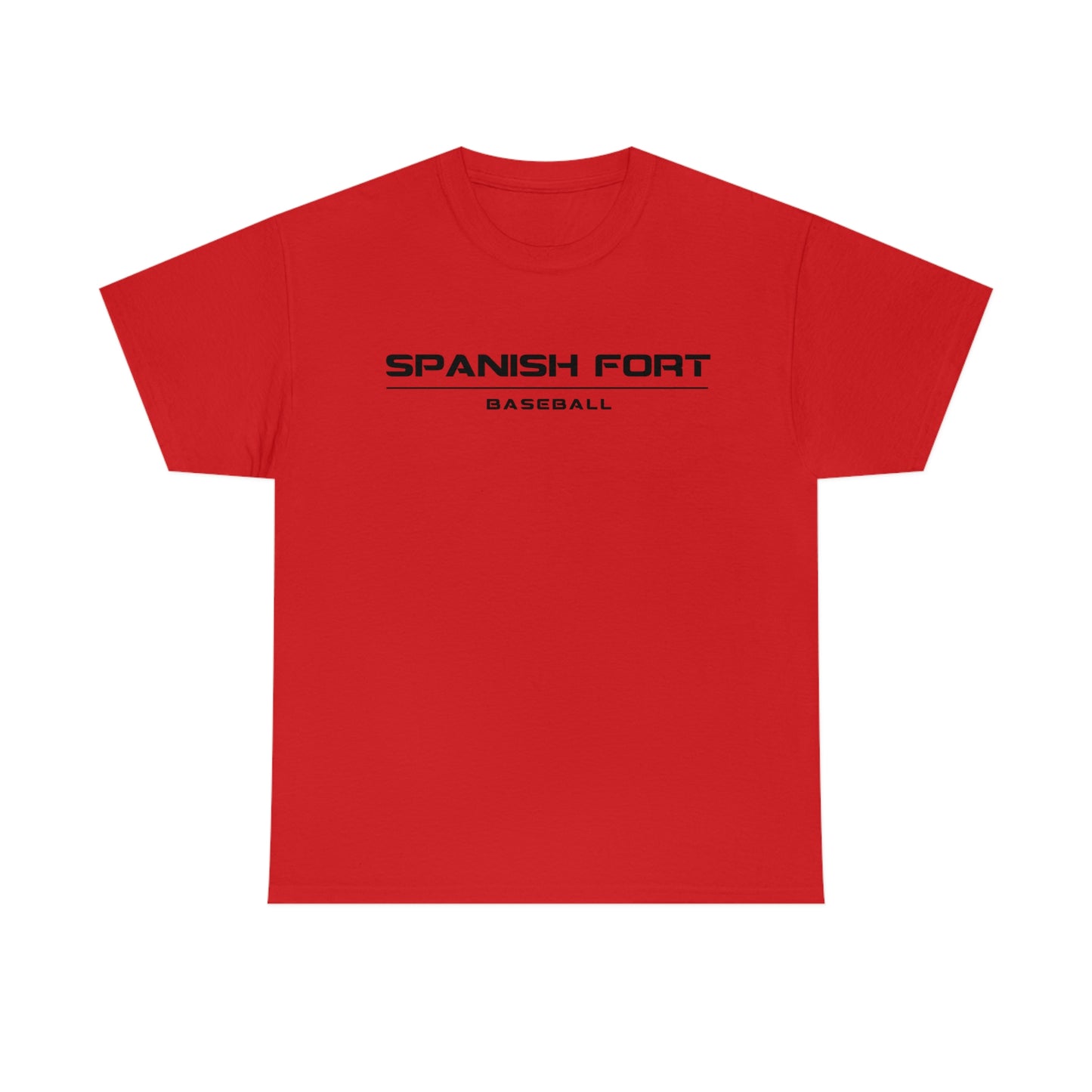 Mens Spanish Fort Baseball Tshirt Black Text