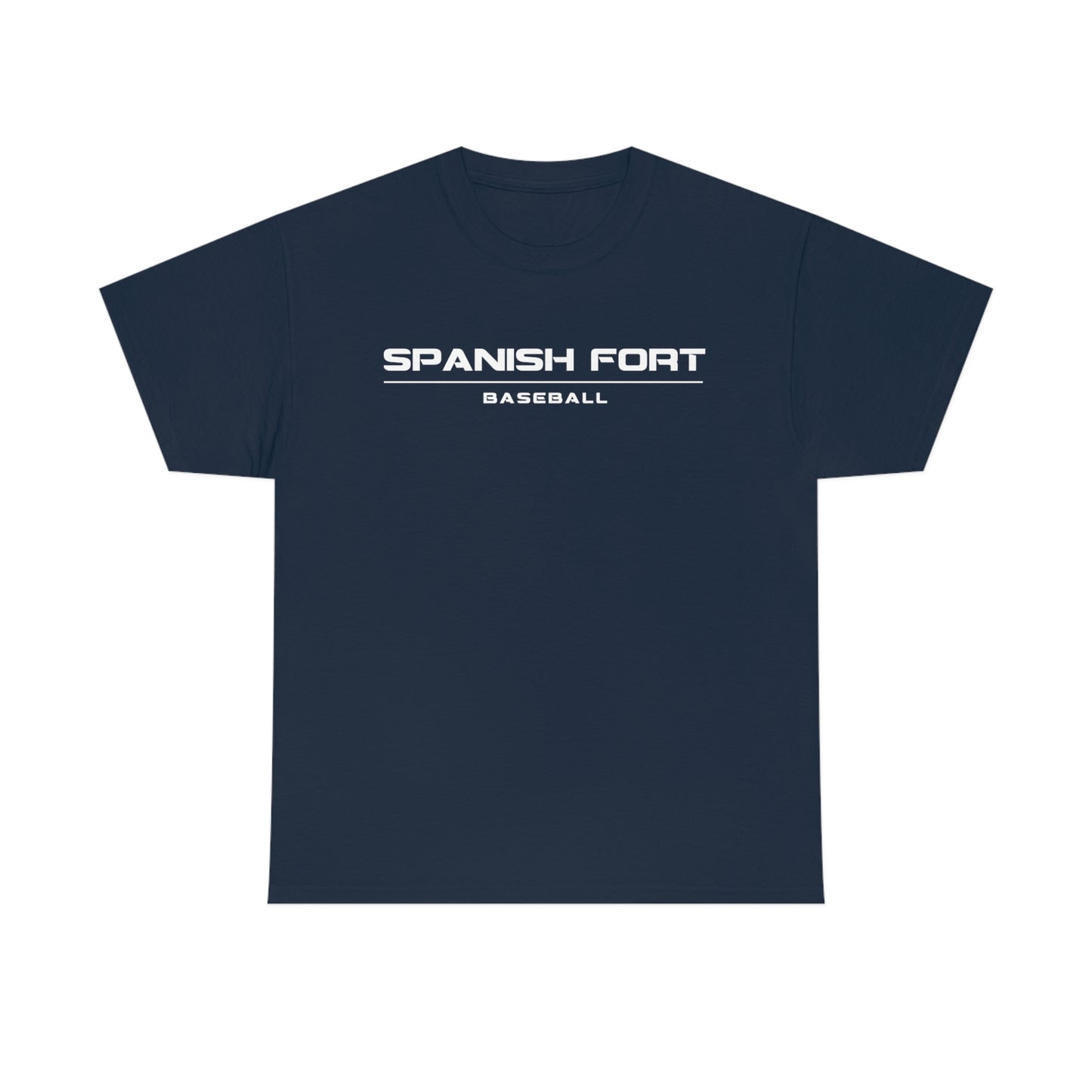 Mens Spanish Fort Baseball Tshirt White Text