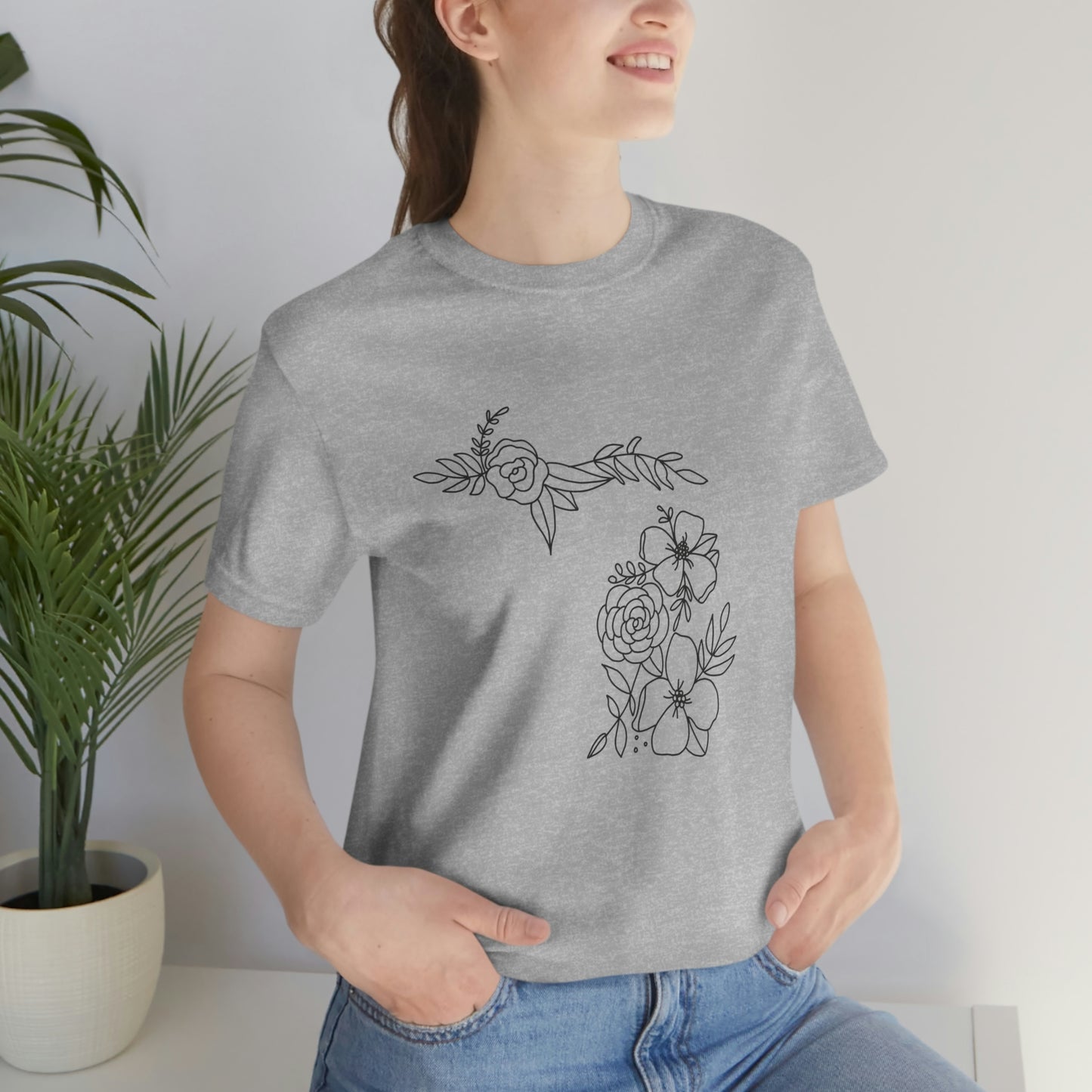 Flower Michigan Womens Tshirt